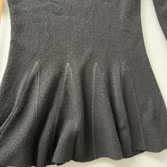 Beyond Threads Alpaca Wool Tunic Sweater Size Small Black Peplum Peru - Picture 8 of 8